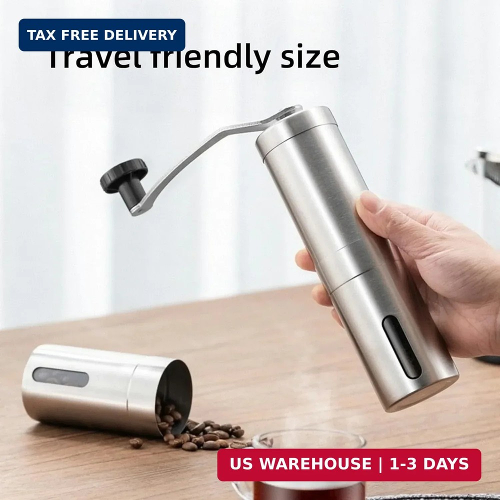 Manual Coffee Grinder, Multi Adjustable Settings, Portable Hand Coffee Grinder w