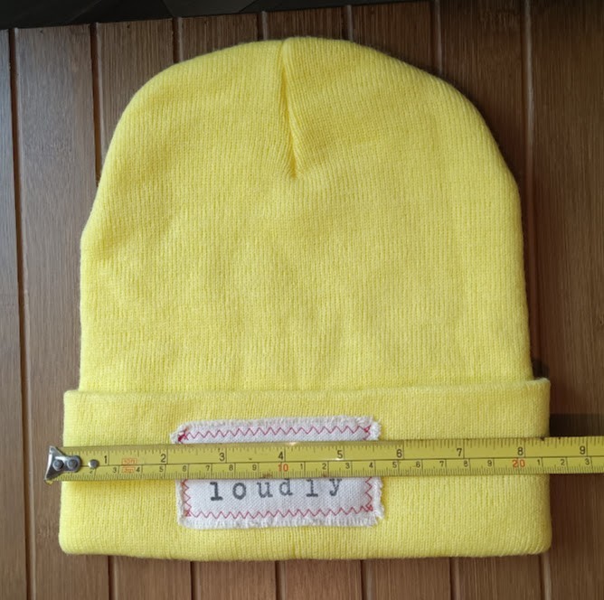 Exist Loudly Patch Beanie Hat Yellow One Size Cuffed NWOT