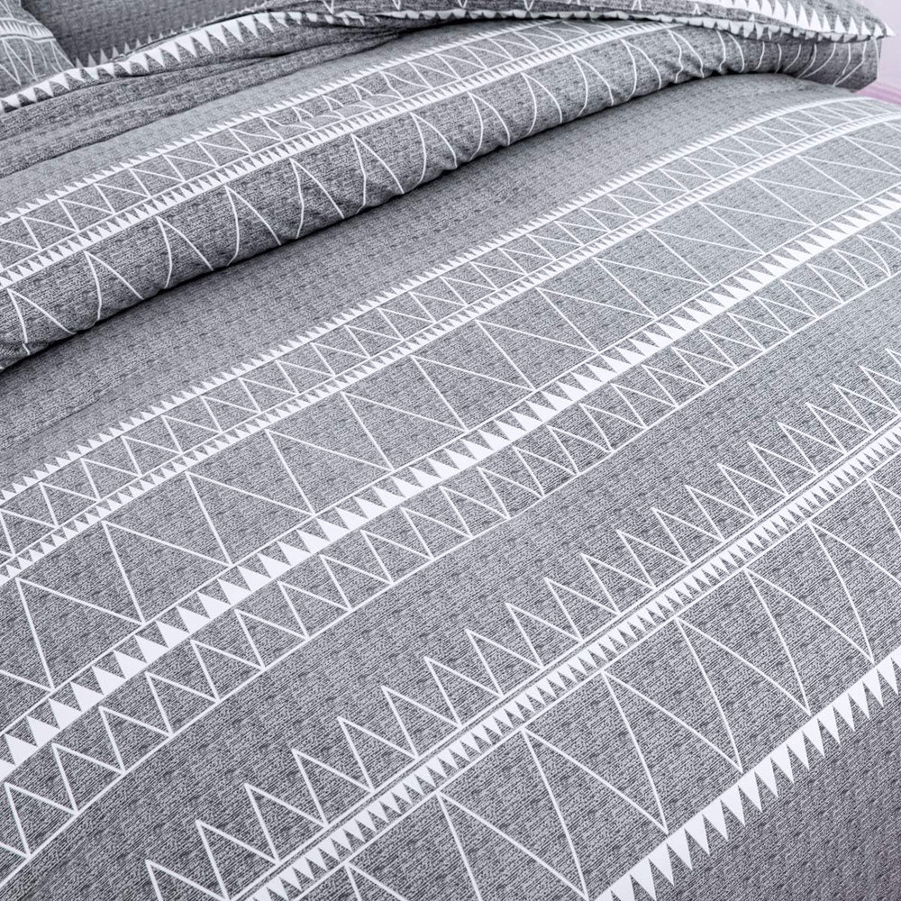 Grey Comforter King, Soft Microfiber Reversible Grey Boho down Alternative Comfo