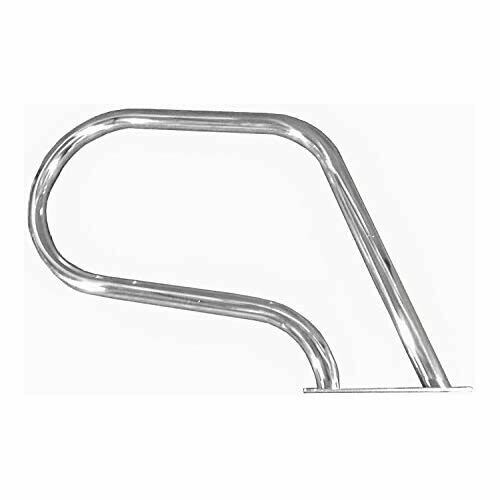 Fibropool Easy Mount Hand Rail with Base Plate Small (Stainless Steel)