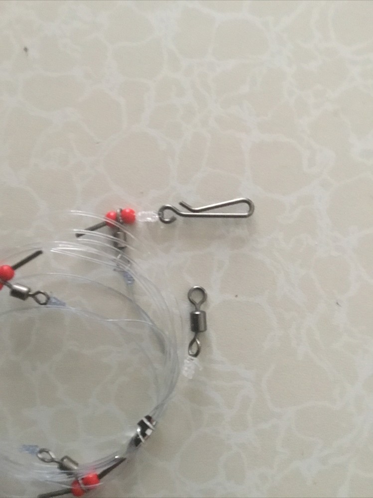 Sea fishing ready made 3hook Flapper Cod Pollock Mackerel Rig 2/0 Hooks Soft Lur