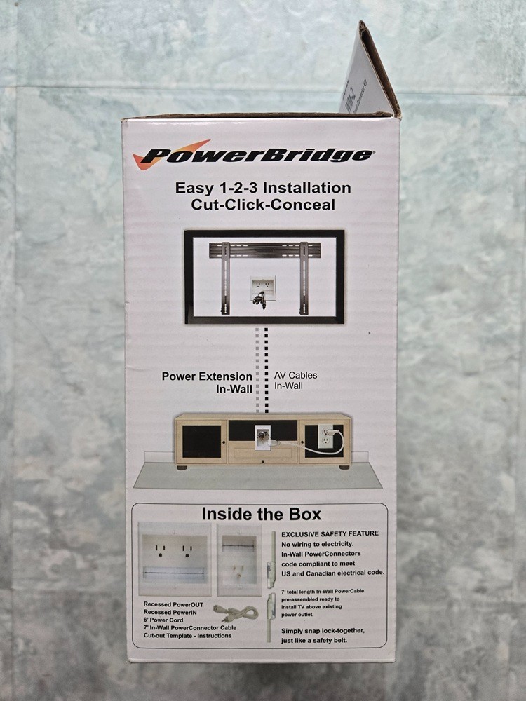 PowerBridge WM-2 In-Wall Cable Management System for Wall-Mounted TVs