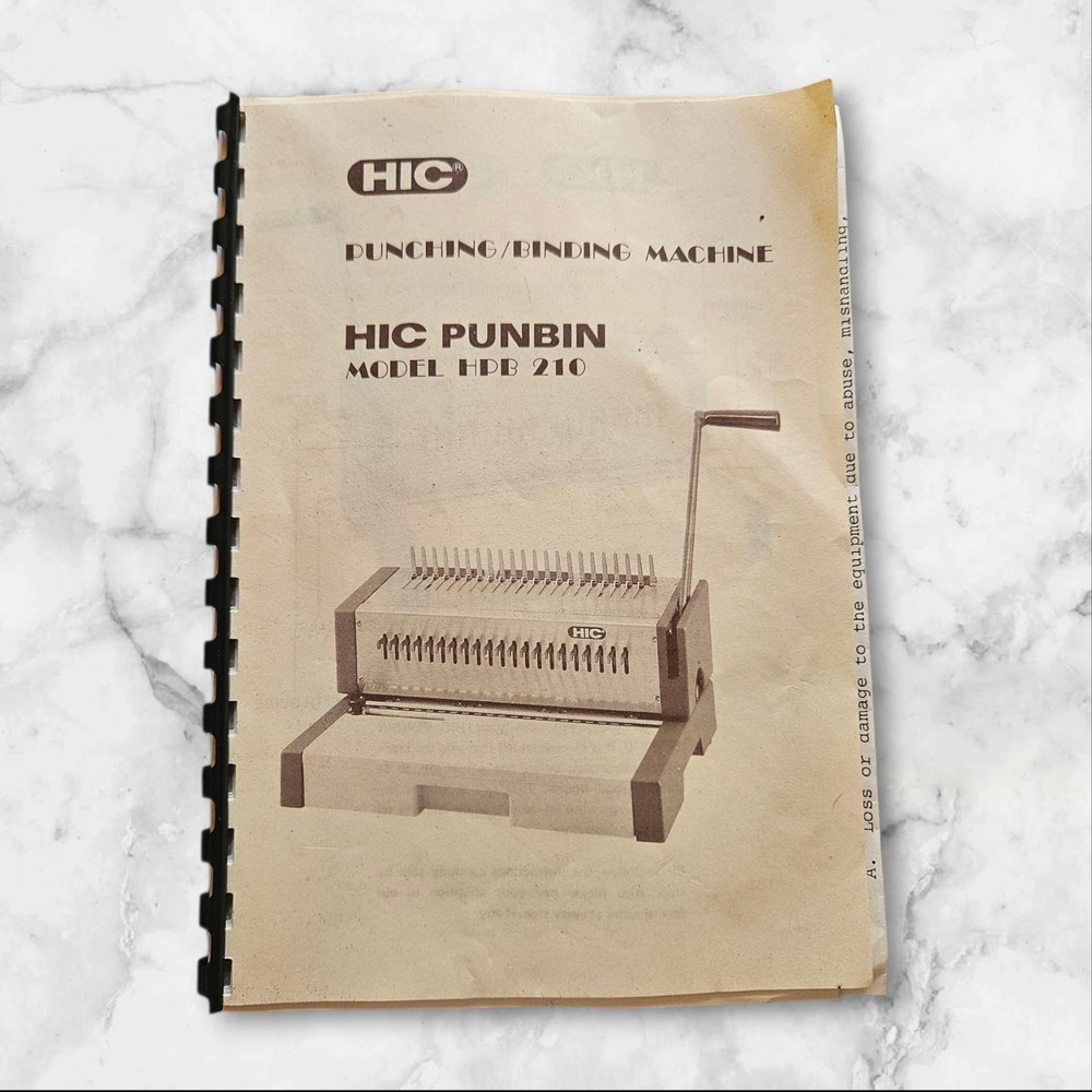 HIC HPB-210 Manual Comb Binding Machine