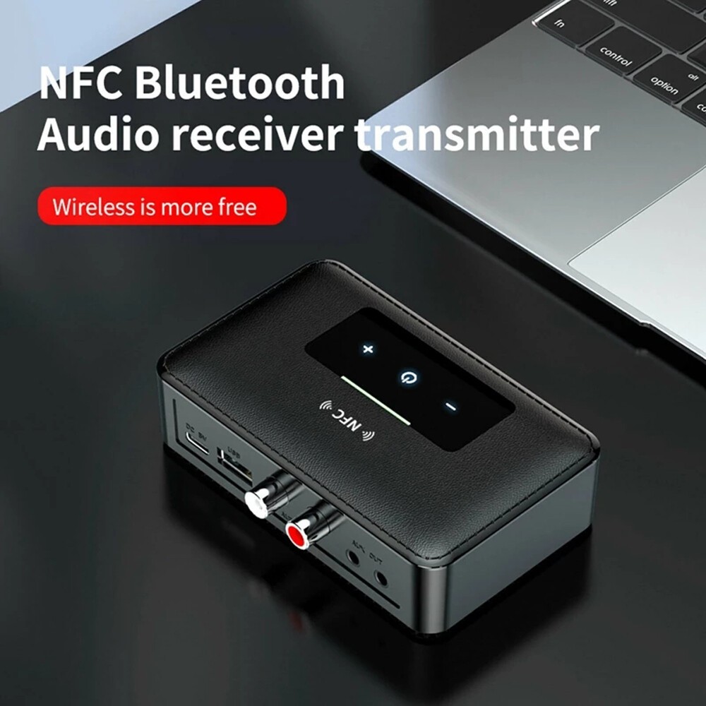 New Wireless Bluetooth 5.0 Receiver Aux NFC to 2 RCA Audio Stereo Adapter 3.5mm