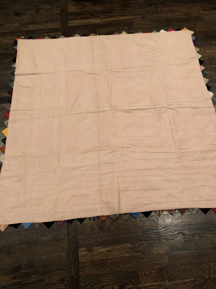 Antique Silk Crazy Quilt With Triangular Border