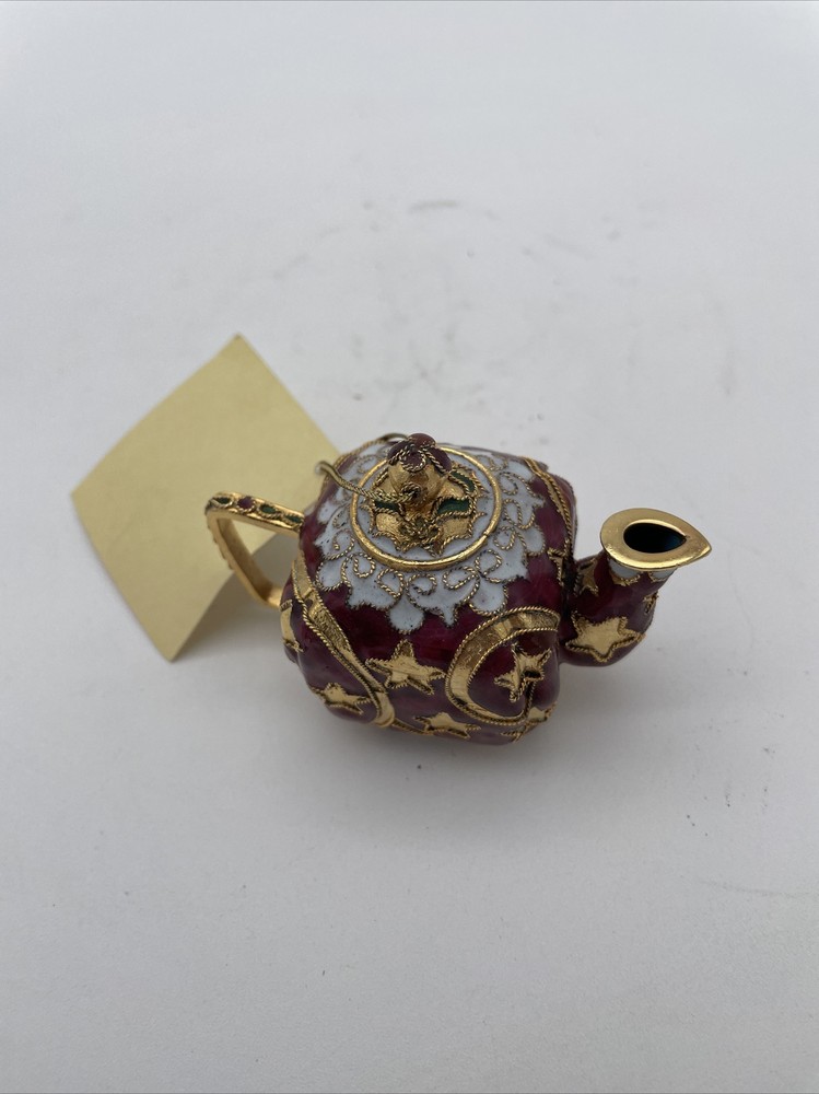 Miniature Cloisonné Tea Pot Ornament