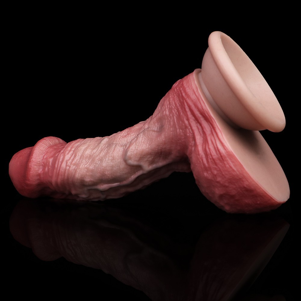 Double Layer Dildo Realistic Lifelike Big Real Dong Suction Cup Use Lubricant