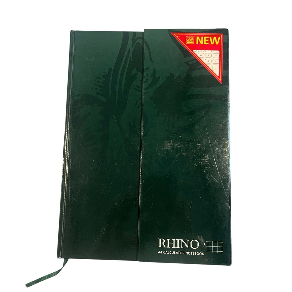 Rhino Green A4 Calculator Notebook Grid Graph Paper Working School Learning