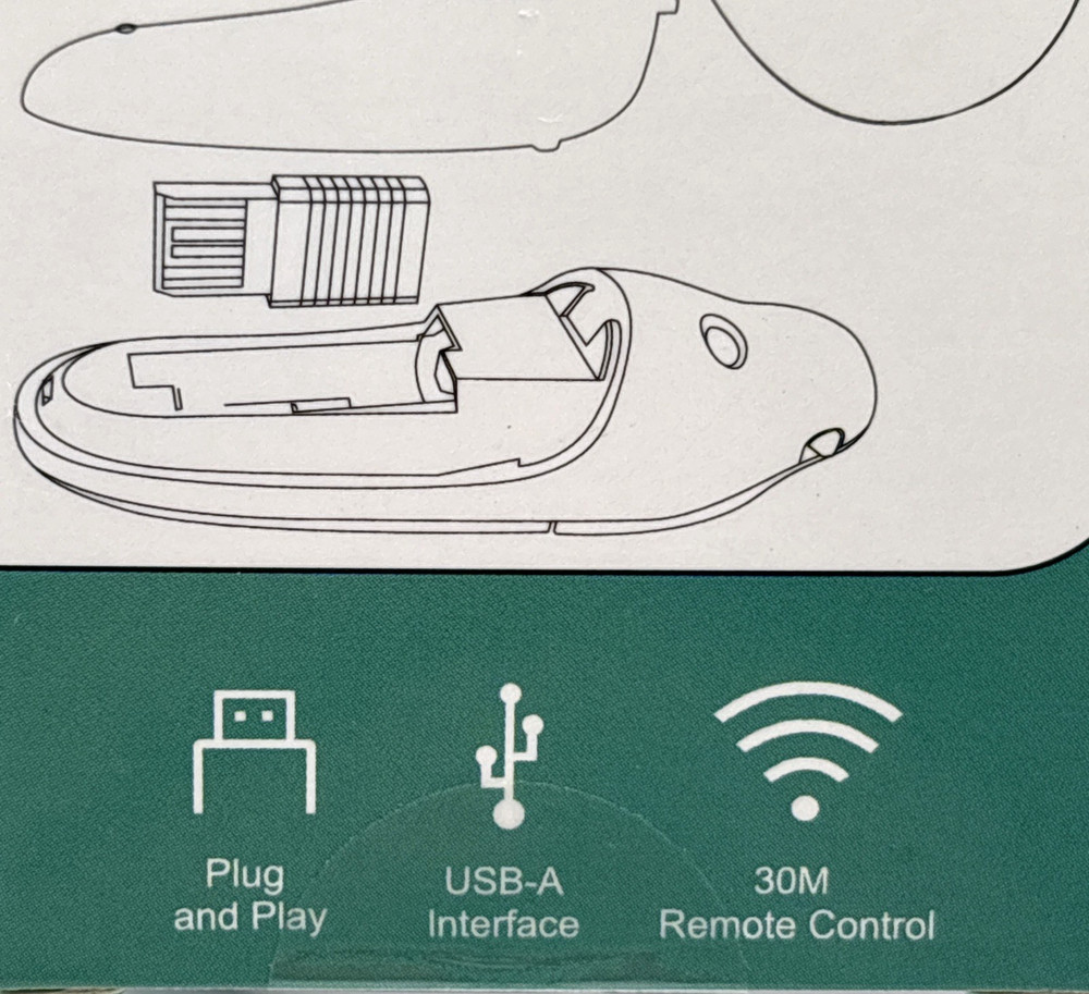 Wireless Presenter for PowerPoint Presentations USB Dongle Presenter WP08-R