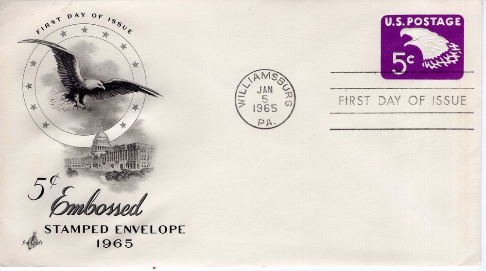 5 CENT EMBOSSED STAMPED ENVELOPE  - 1965- DC1871-1