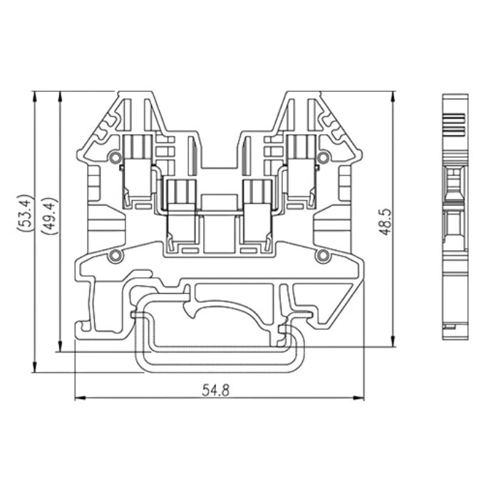 100pcs DINKLE DK2.5N-TR Single-layer Straight-through Terminal Two in Two Out