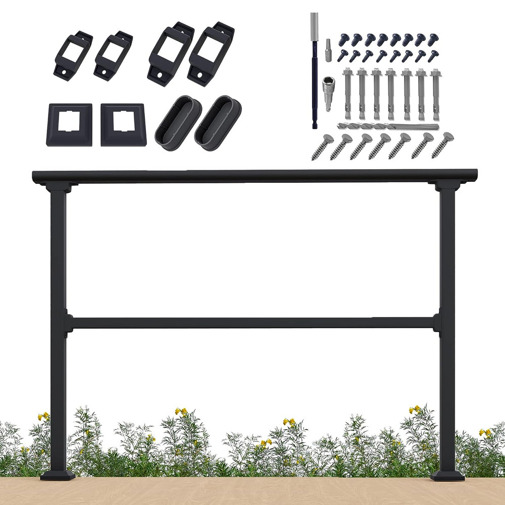 CHR Horizontal Simple Flat Railing Kit - Outdoor Flat Railing for Porch, Balcony
