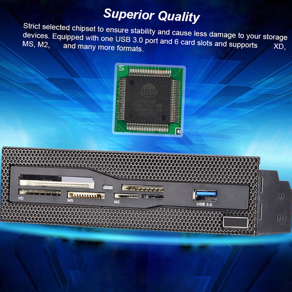 5.25" Drive Bay PC Front Panel USB 3.0 Internal Multi-Function D6C4