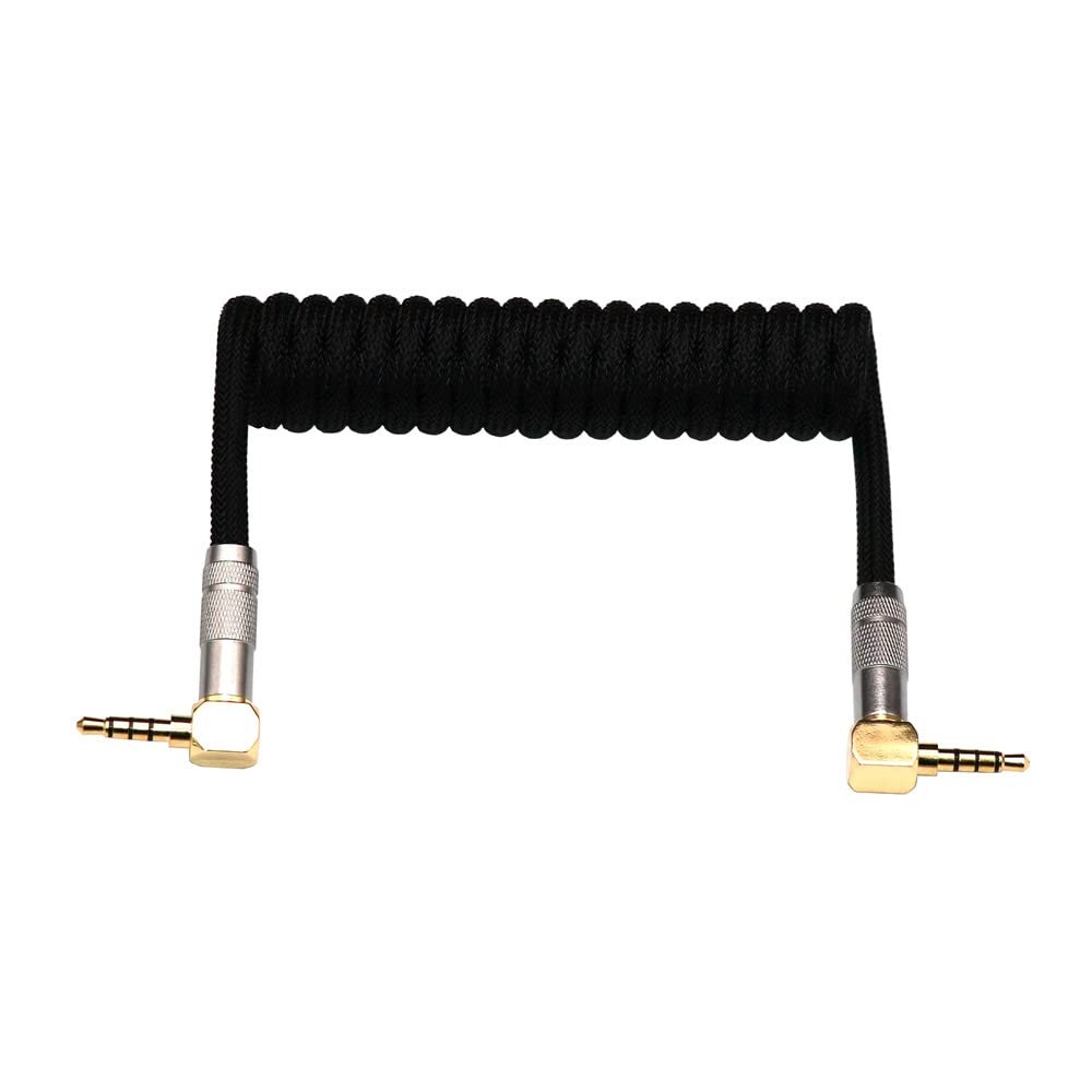 3.5mm TRRS to TRRS Spring Coiled Cable for Split Mechanical Keyboard RODE Sc7...