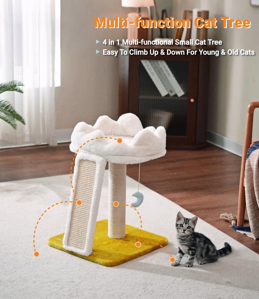 New Cloud Cat Tree Tower Cat Scratching Post W/ Bed Small Cat Tree Compact Cat