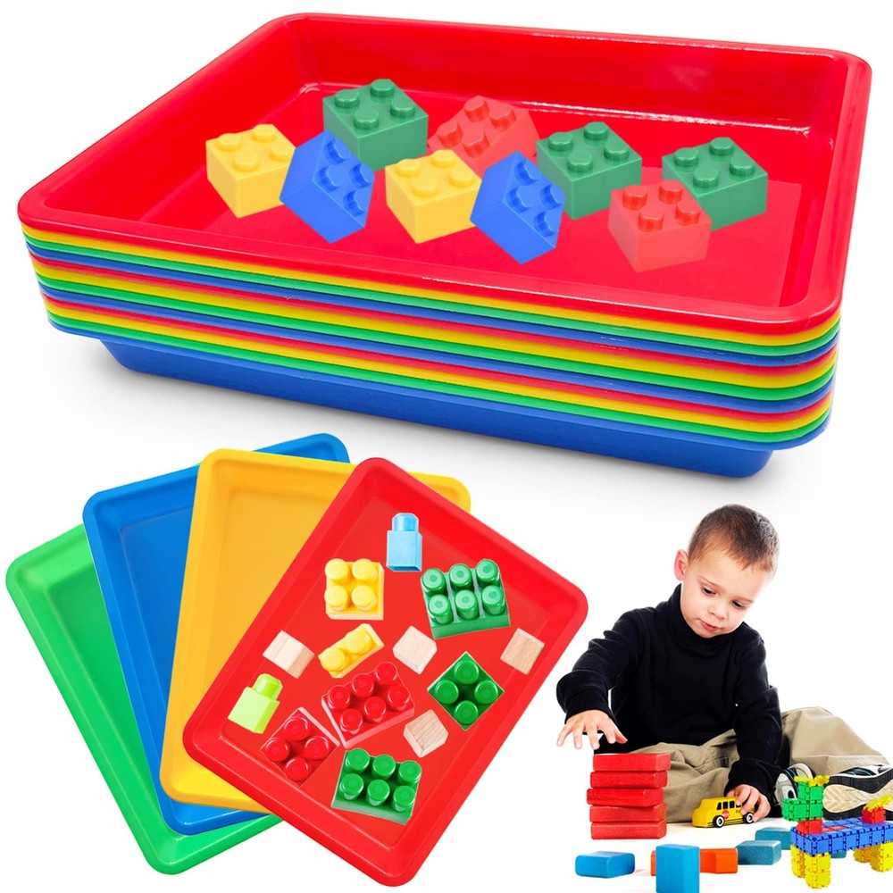 12 Pack Activity Plastic Art Trays,multicolor Plastic Art Trays,servin