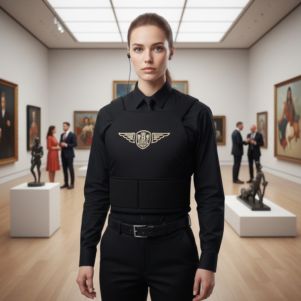 Lightweight Concealable Security Guard Vest +Two 11"x14" Soft Level 3A Panels