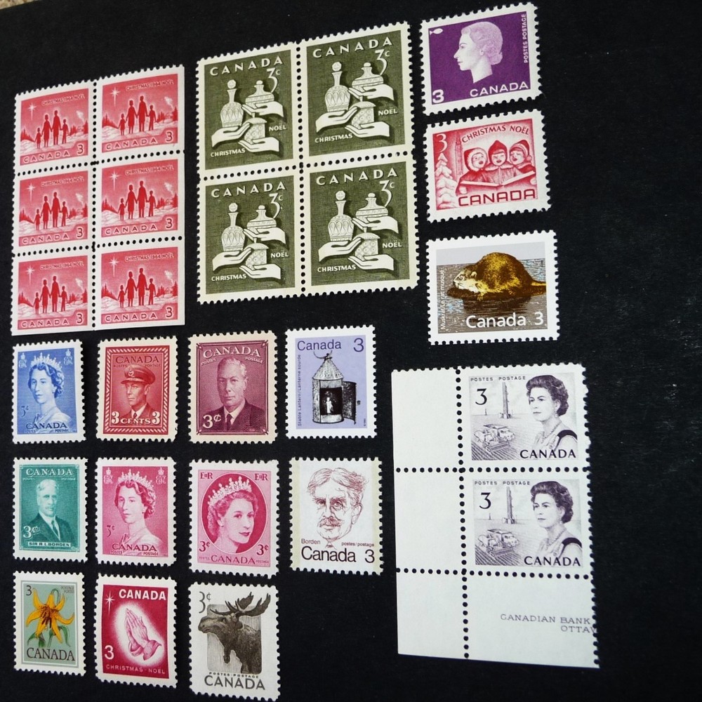 26 Canada 3 Cent Stamps, 17 Different Mostly Early