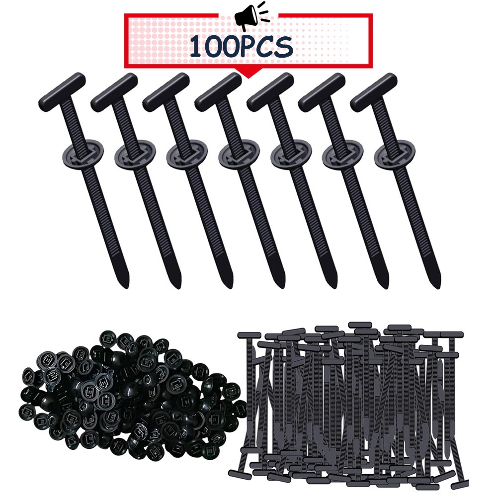 100X Nylon Universal Cable Tie Buckle Self-Locking Nylon Zip Ties Holder--