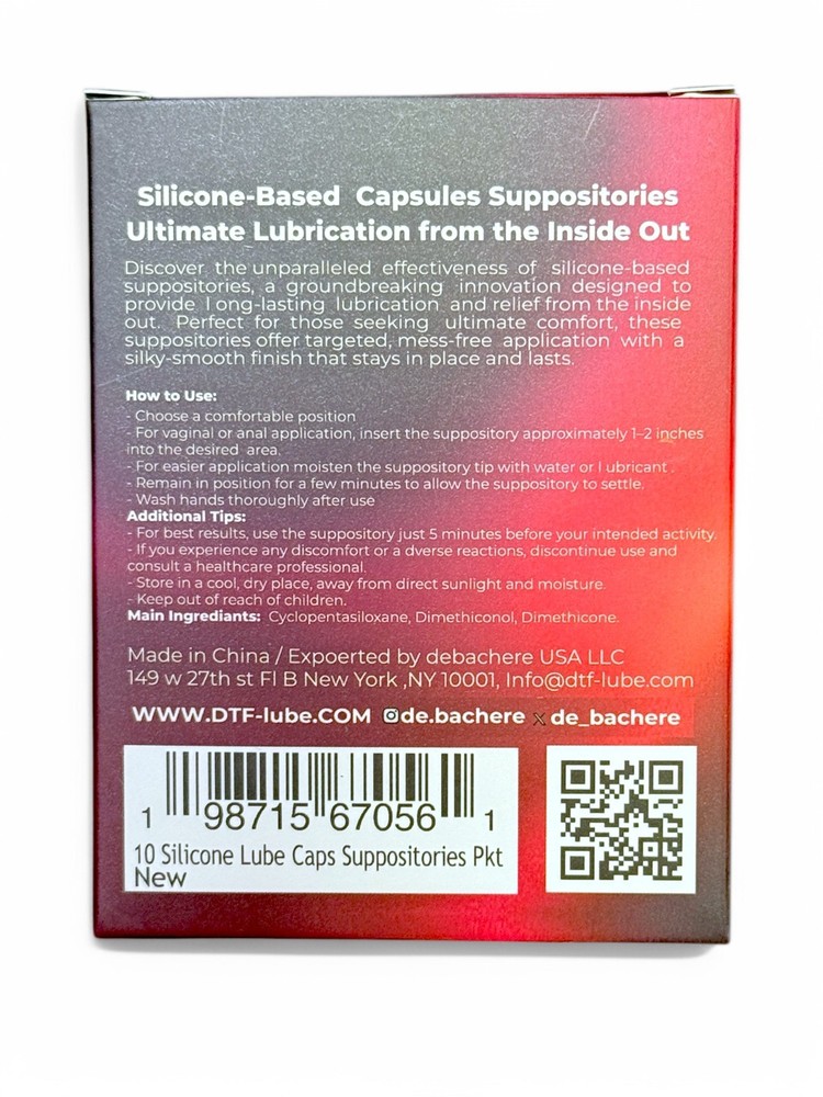 DTF lube - SILICONE-BASE LUBRICANT SUPPOSITORY CAPSULES