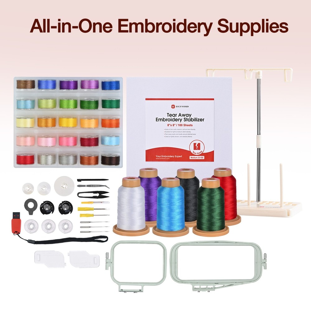 POOLIN EOC05 Embroidery Machine 4 x 9.25 Inch Large Embroidery Area Computerized