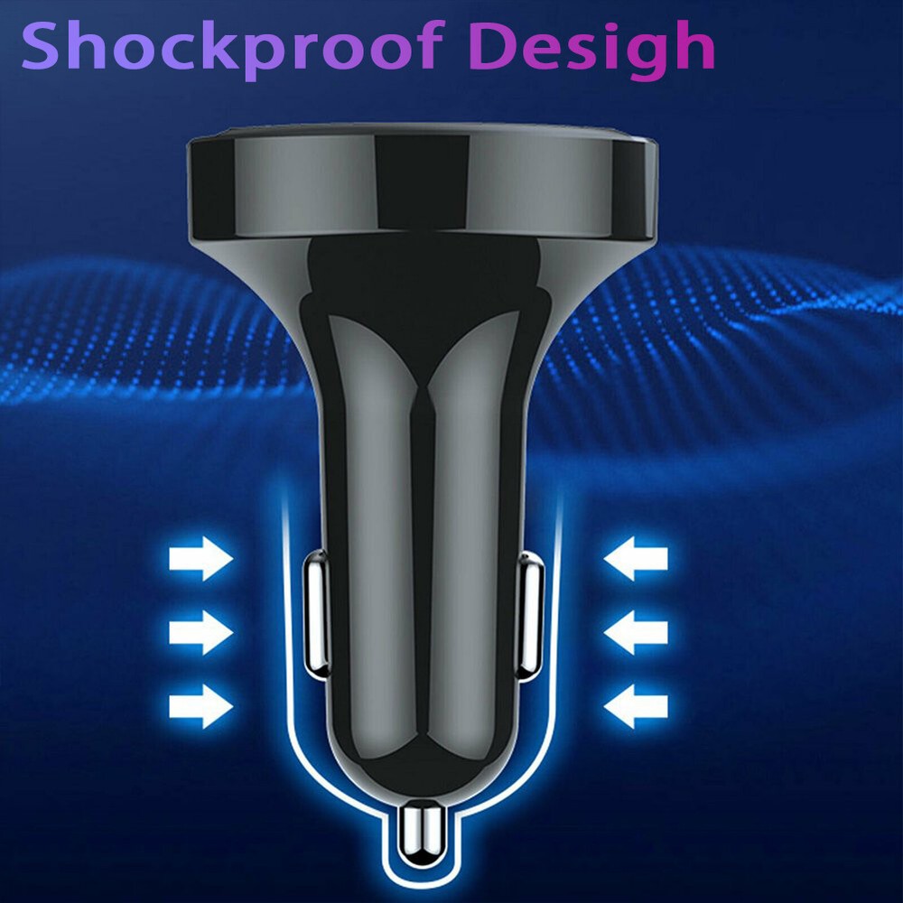 Bluetooth Car FM Transmitter Wireless Adapter Dual USB Charger Colorful Lights