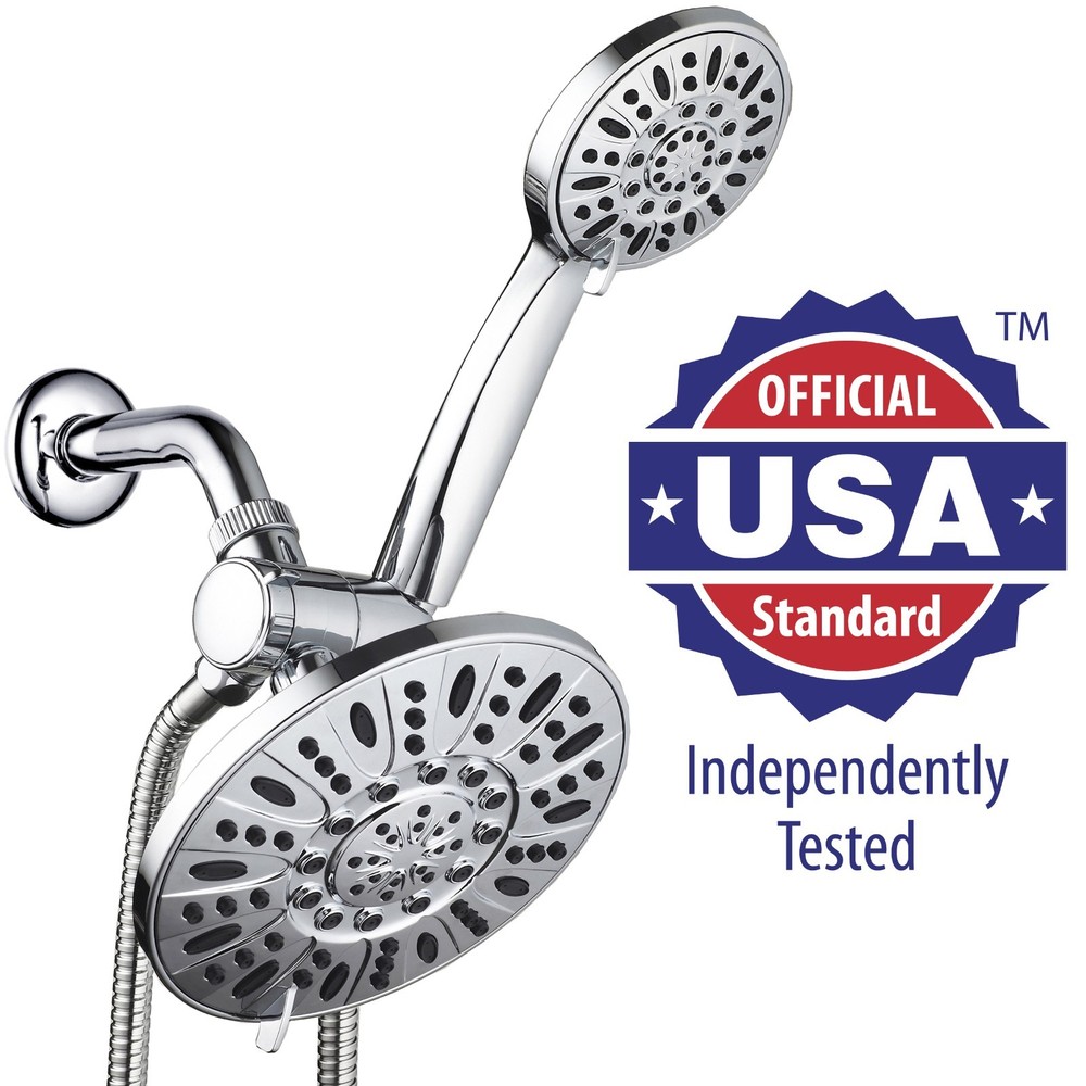 AquaDance® Multi-Setting Chrome Rainfall Shower Head Combo