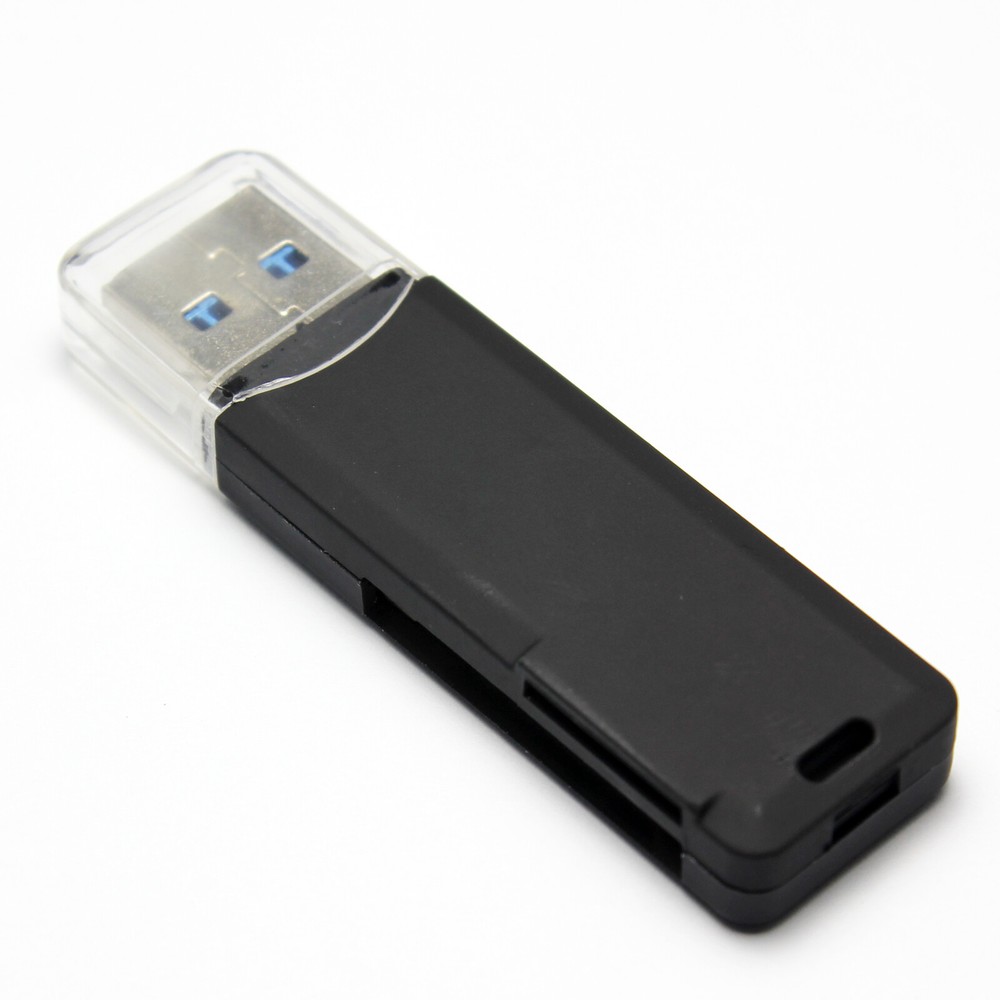 USB 3.0 2 in 1 MicroSDXC/SDXC Card Reader,Support 64GB,2 Slots,Black
