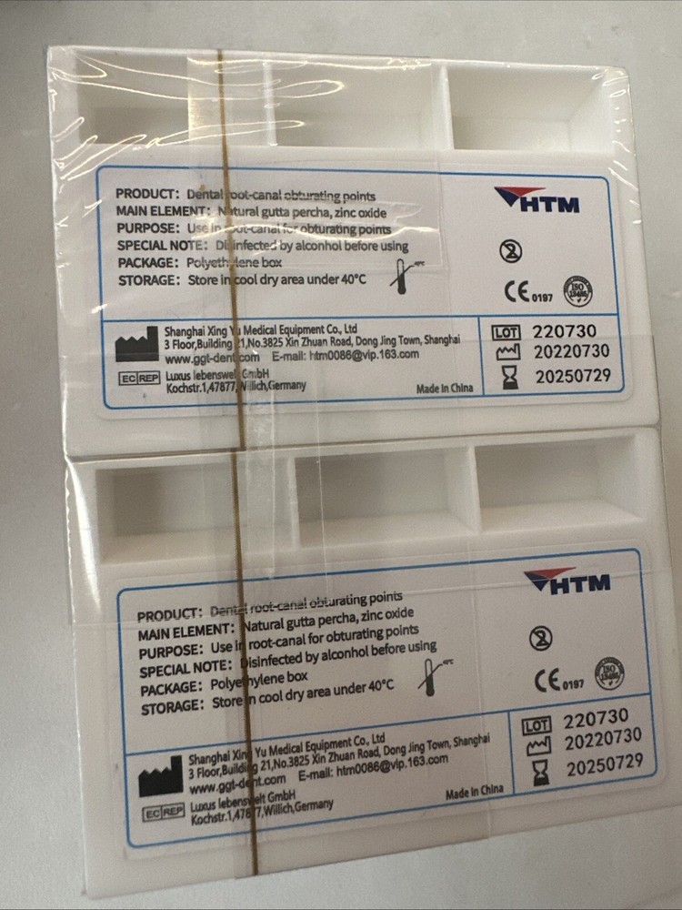 HTM Gutta Percha Points 20 / .06 60 Points per Box 10 Pack Dental Root Canal