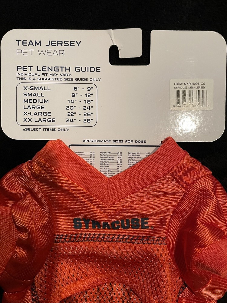 Pets First Syracuse Dog Jersey XS