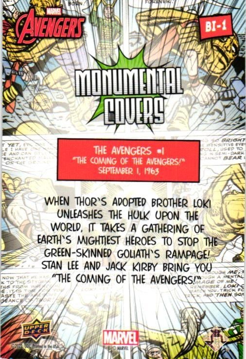 2024 Upper Deck Avengers Monumental Covers Insert, Pick card, complete your set