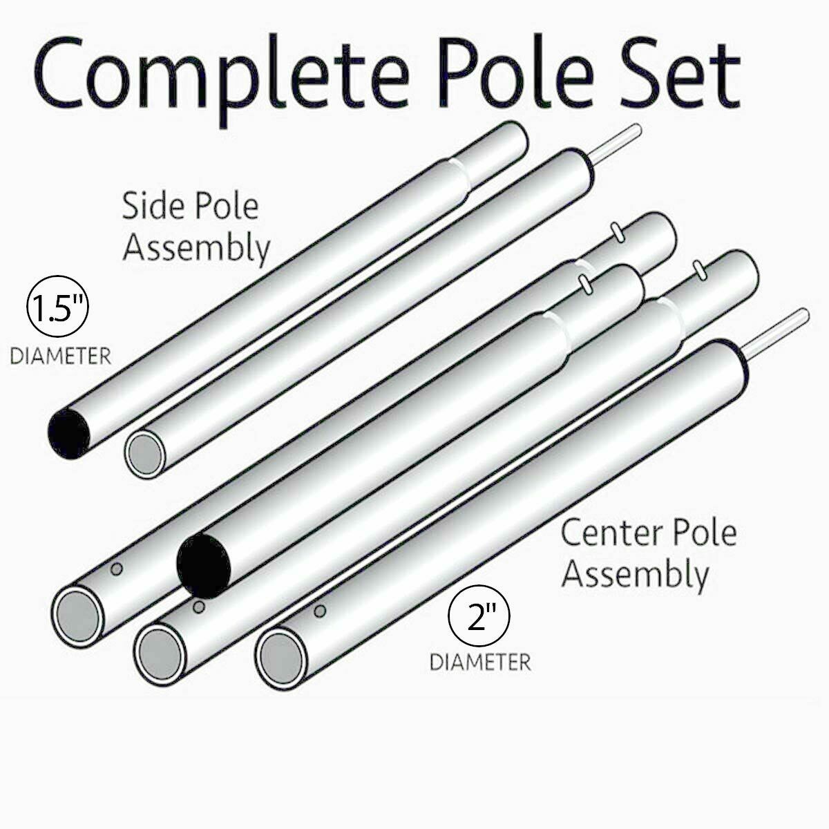 Commercial Heavy Duty Aluminum 20x30 Pole Tent Pole Set