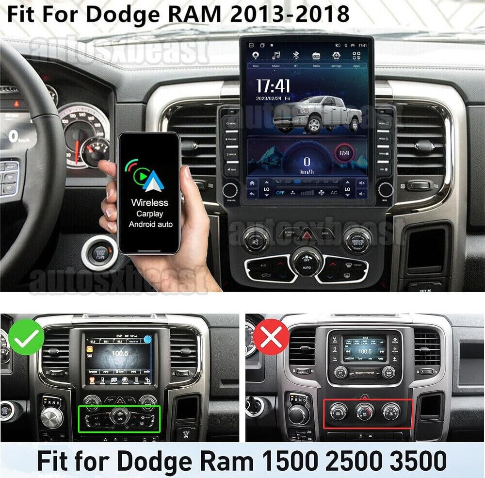 9.7 Android 13 Car Radio Wireless CarPlay Android Auto Double Din Touchscreen