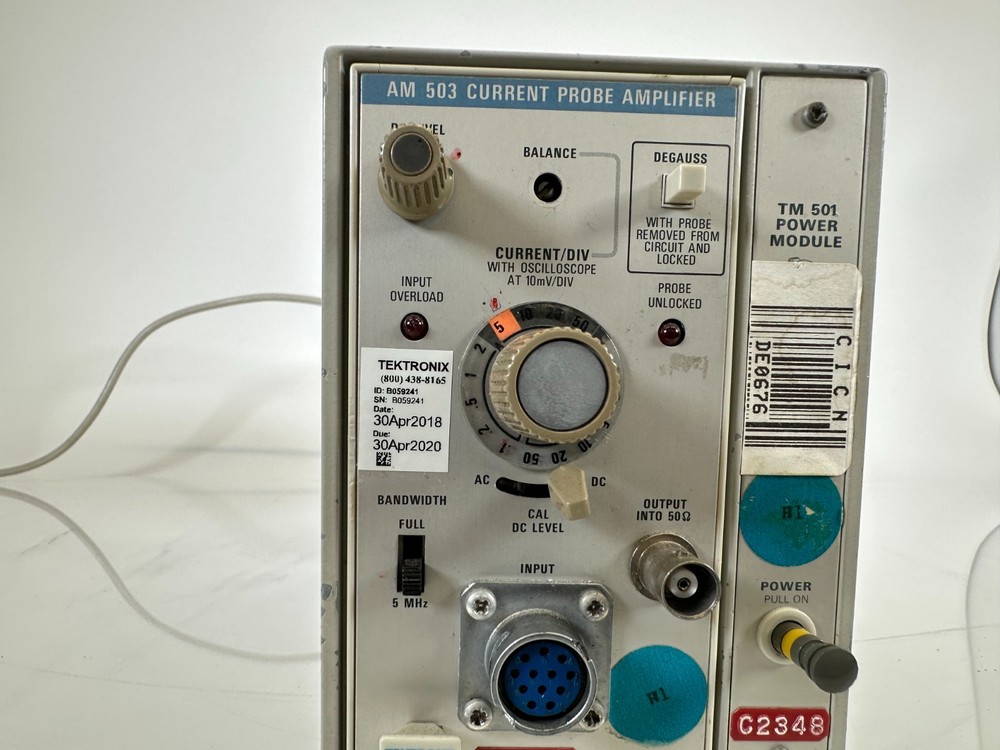 Tektronix AM503 Digital Current Probe Amplifier Plugin w/ TM 501 Power Module