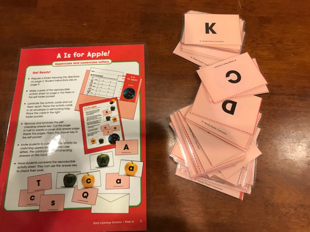 A is for Apple! Upper lowe Grades prek-k language Arts file folder game teacher