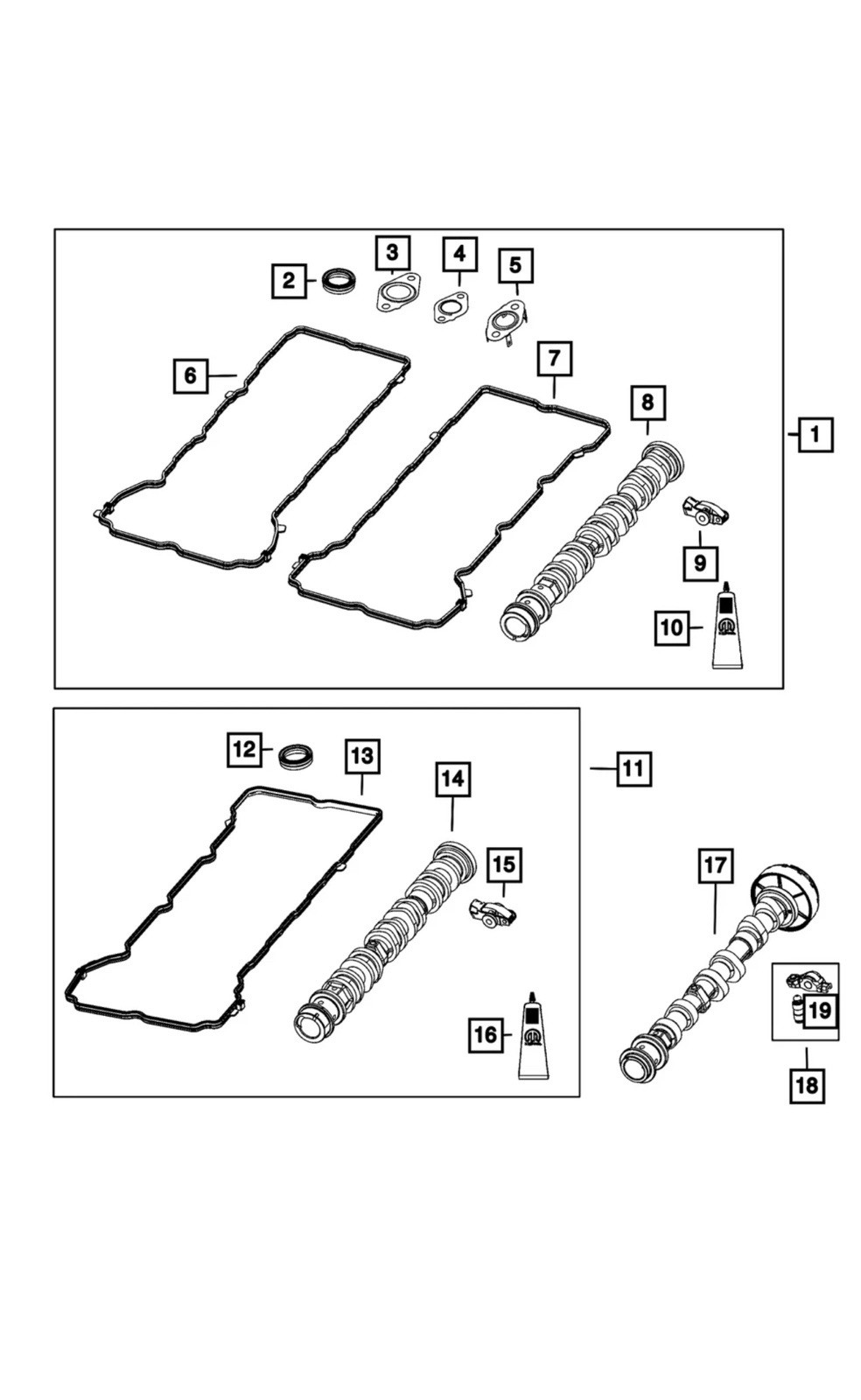 Right Intake Camshaft 3.6L 2016-2023 OEM MOPAR 5047913AD/68661147AB KIT NEW