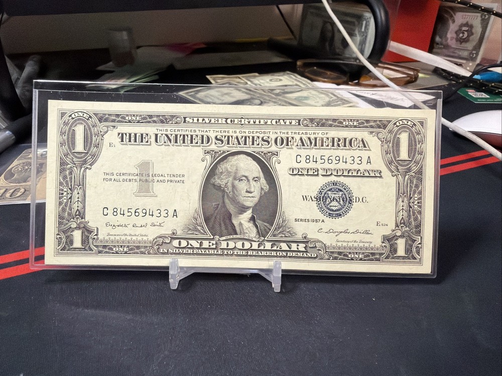 😎 1957-A $1 Silver Certificate C/A Block - CU CONDITION