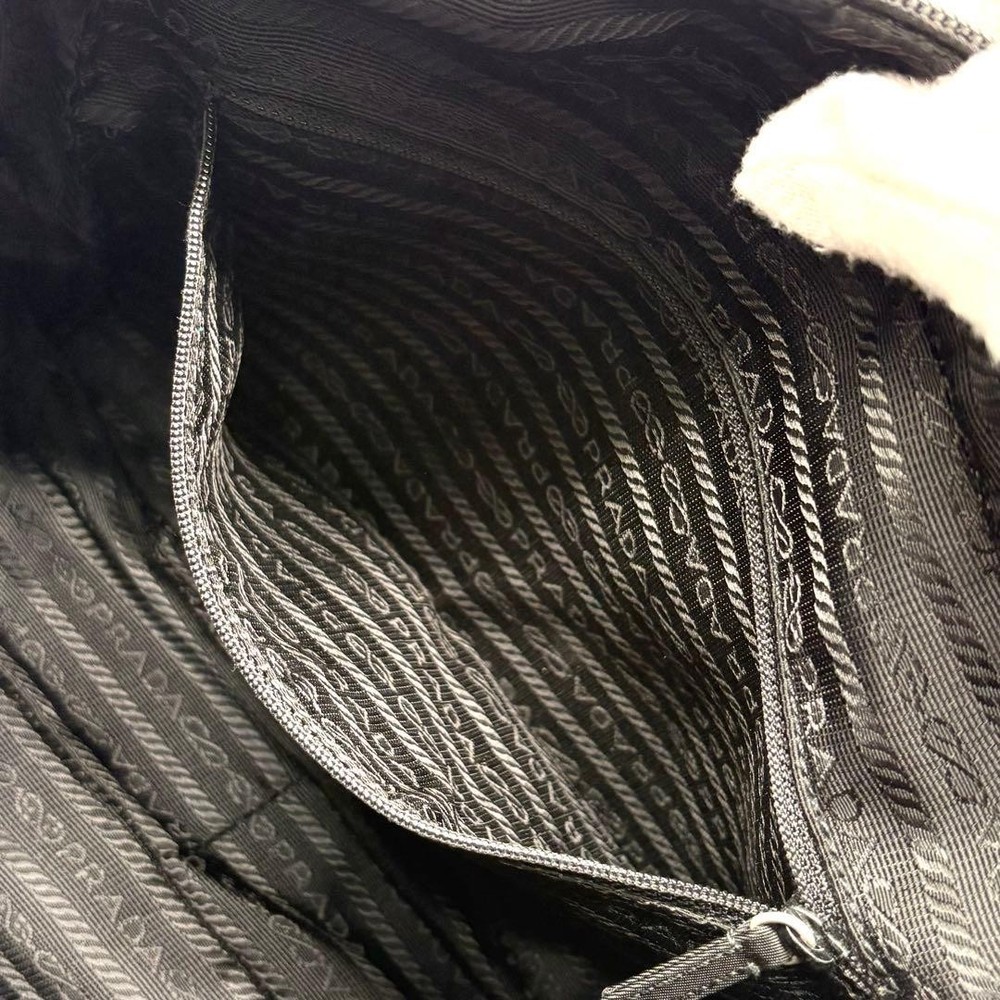 PRADA Shoulder Bag Nylon Leather Triangular Logo White Tag Guarantee