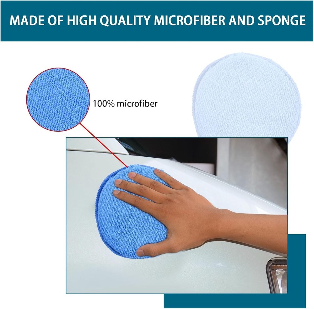Multi-Purpose Microfiber Applicator Pads - 4 Pack Ideal for Waxing & Dusting
