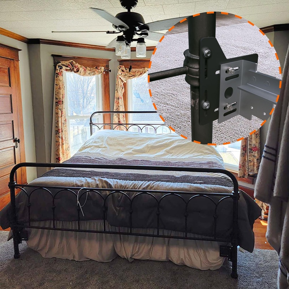 2 PCS Bed Frame Brackets Adapter for Headboard Extra, Full to Queen Conversio...