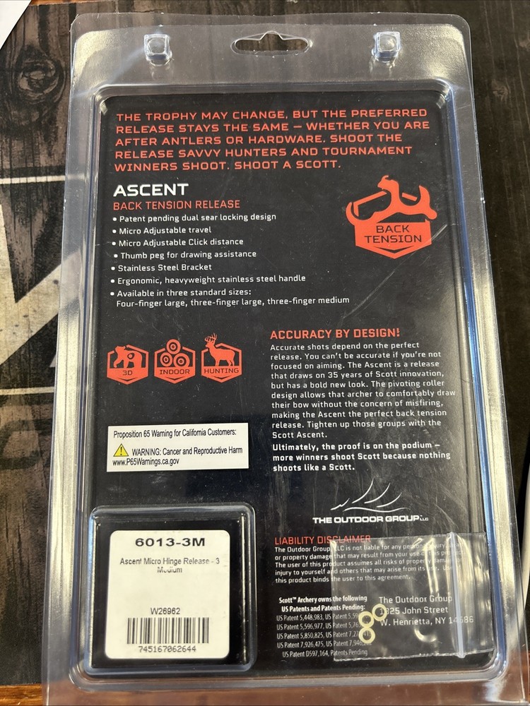 Ascent Micro Hinge Release 3 Medium, Silver (6013-3M)