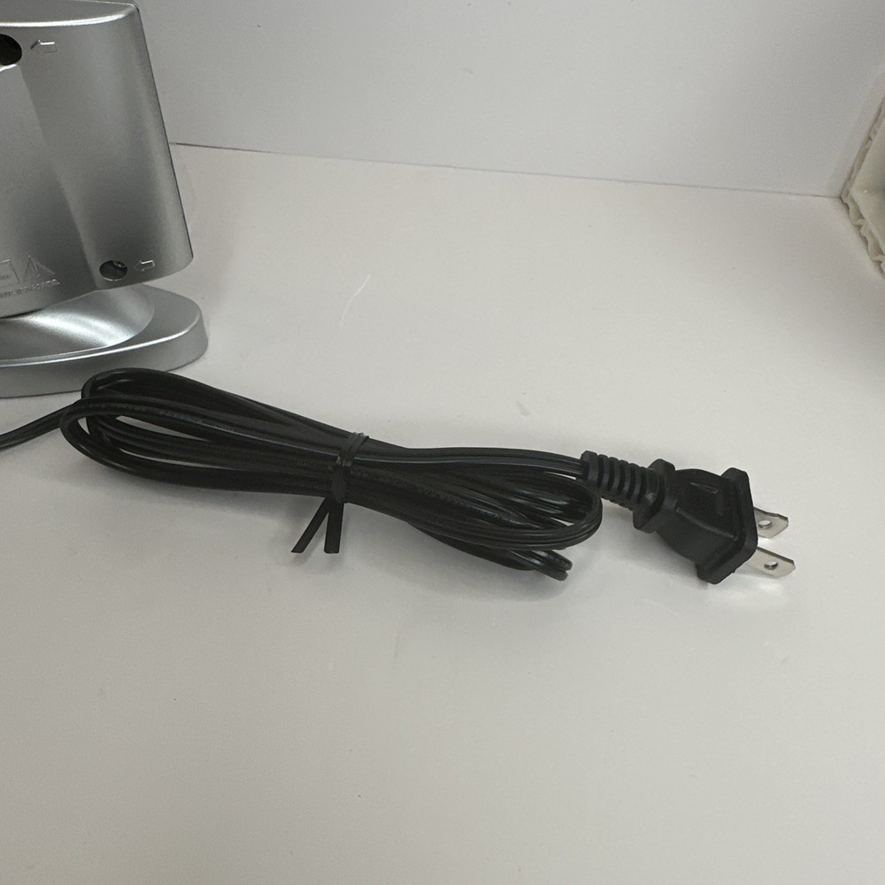 Sharp Model SPC033 Silver Alarm Clock Large Red Number Display Swivel EUC