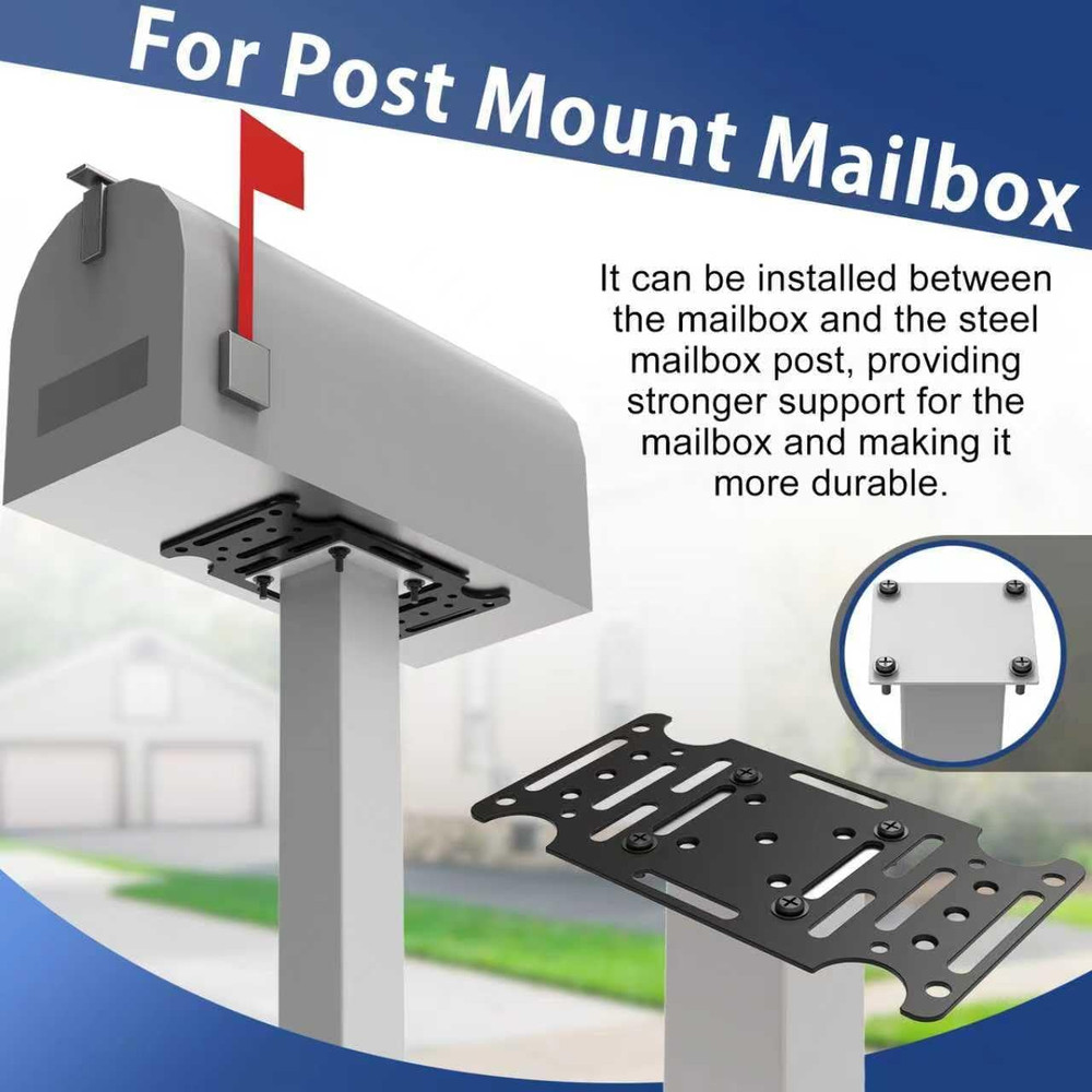 Mailbox Mounting Bracket, Heavy-Duty Plate for Post Mount Mailboxes Compatible w