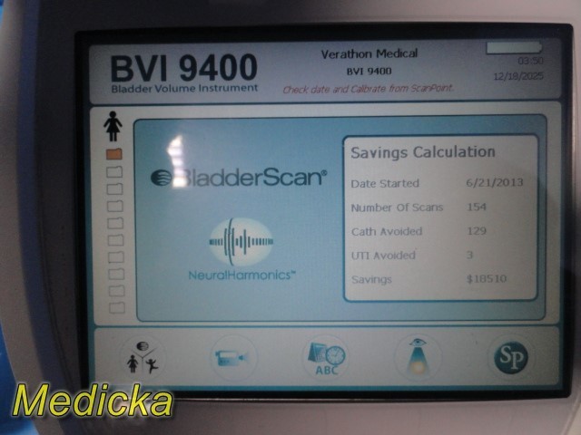 Verathon BVI9400 Ref 0570-0190 Bladder Scanner Console ONLY ~ 38394