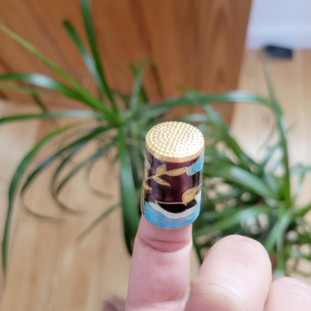 *RARE* Vintage Cloisonne Bird Duck Thimble