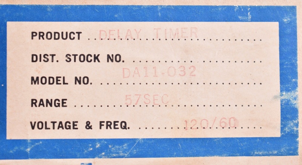 General Time 57 Sec Minute Delay Timer Model DA11032