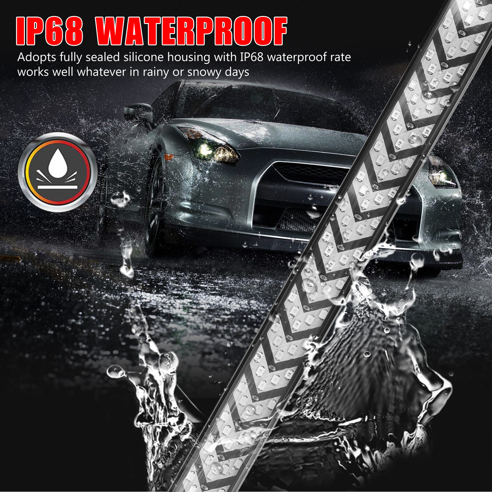 60" Inch Truck Tailgate LED Light Bar Brake Reverse Turn Signal Stop Tail Strip