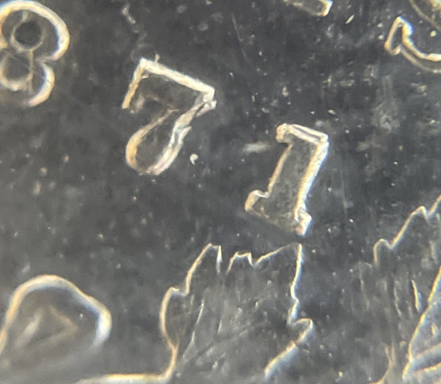 1871 Repunched 71 Canada 5 Cent. ICCS Certified EF-40. C-2230