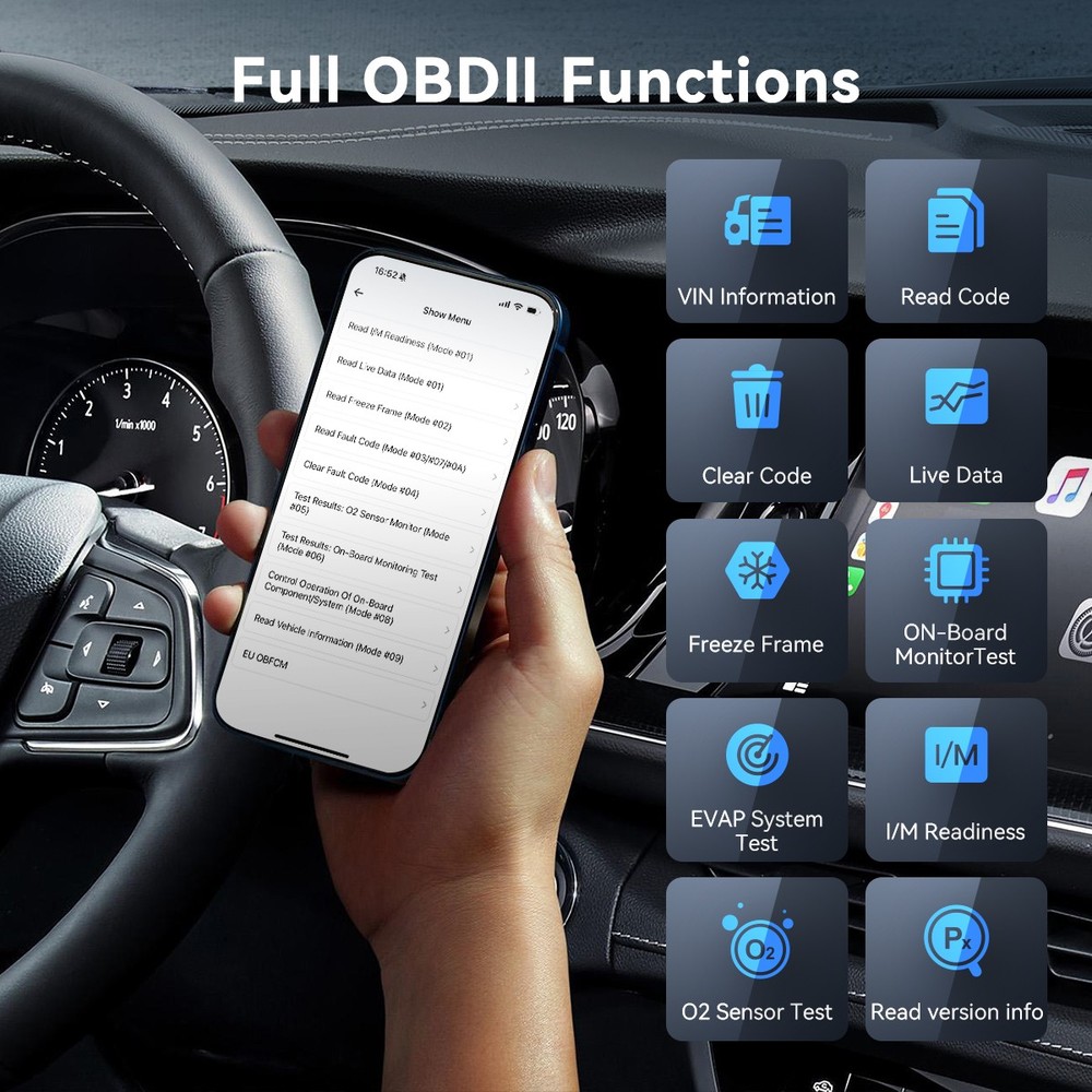 MUCAR BT200 Max OBD2 Scanner CAN FD Bi-Directional Control All System 15 Reset