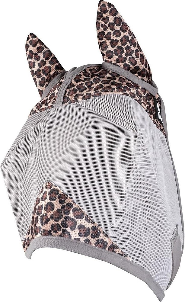 Leopard Fly Mask for Horse, With Ears & Long Nose